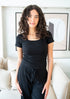 Women summer pajama set Black T-shirt + Pants